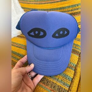 Clare V trucker hat with eyes